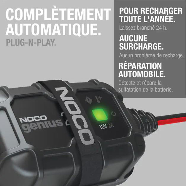 Chargeur et mainteneur de batterie intelligent GENIUS2D intégré 2a 12V Noco -Exclusif en ligne