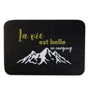 Tapis d’intérieur noir "La vie est belle en camping" - Exclusif en ligne