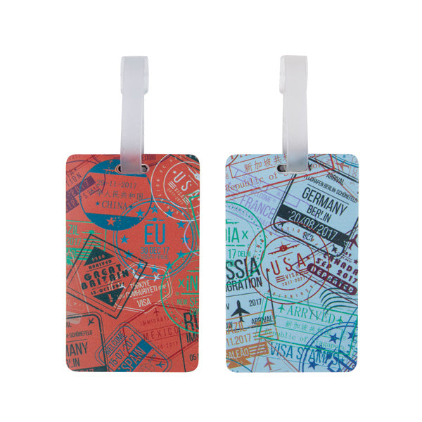 Set of 2 printed luggage tags