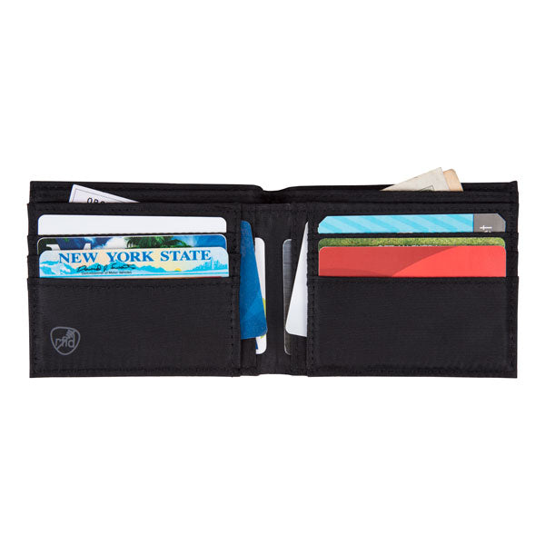Anti-RFID leather and nylon wallet