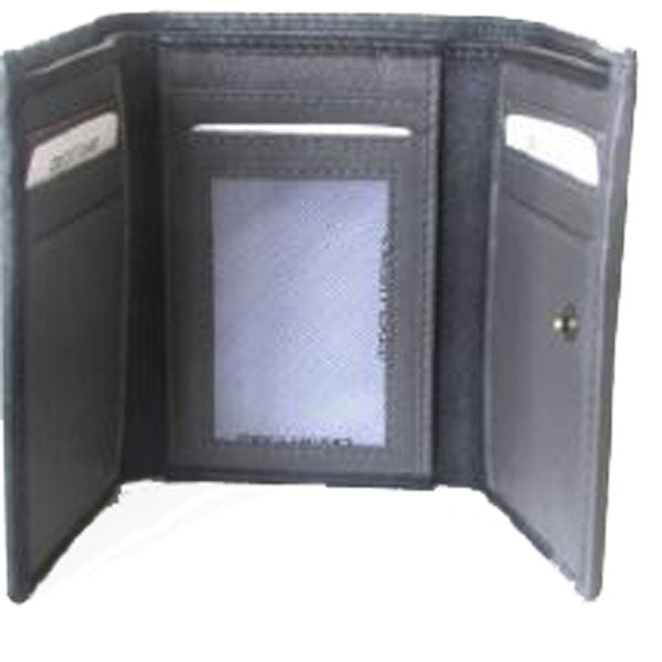 Anti-RFID Trifold 3 sections leather wallet