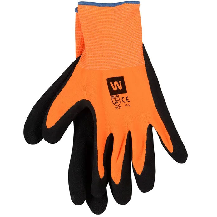 Gants De Travail Imperméables HydroGrip - 2 Paires, Orange-Jaune, Taille S, Norme EN 388 | ACE