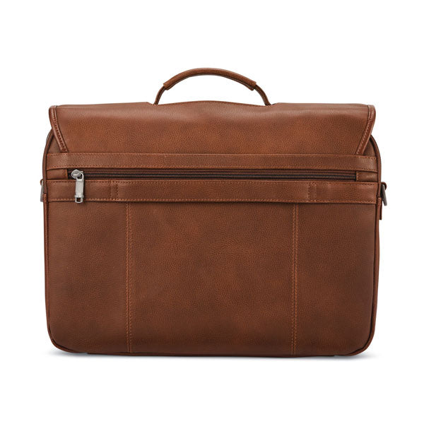 Classic leather briefcase with flap