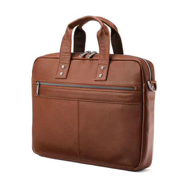 Classic leather slim briefcase