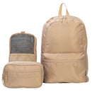 Premier foldable backpack with storage cube and toiletry bag