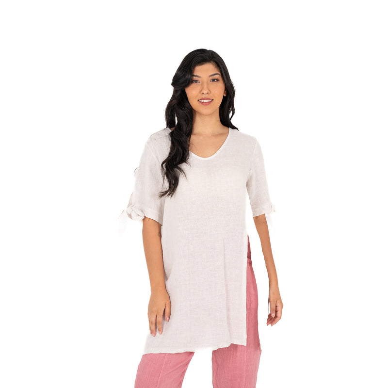 M Italy linen 3/4 sleeves tunic