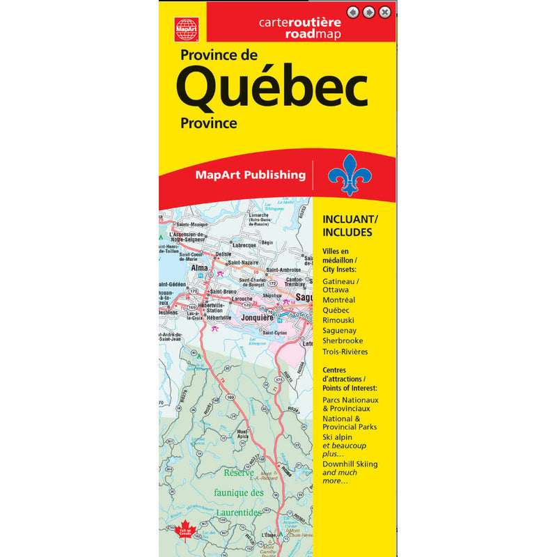Carte routière de la province de Québec