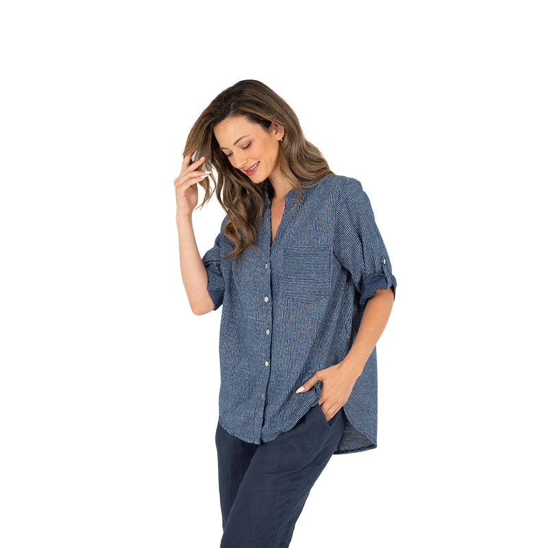 M Italy women's rolled sleeves shirt