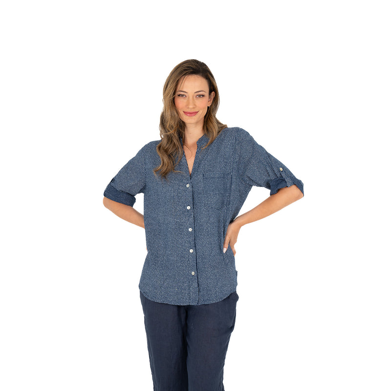 M Italy women's rolled sleeves shirt