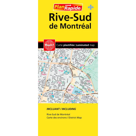 Rive-Sud de Montréal laminated map 