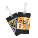 Ensemble de 2 étiquettes à bagage à motif