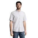 Chemise en lin à manches courtes à fines rayures Tom Tailor