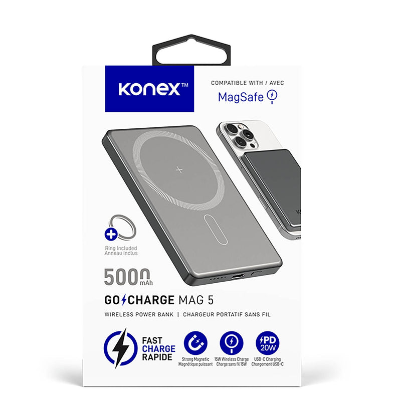 Chargeur portatif sans fil 5000mAh GoCharge MAG 5 Konex