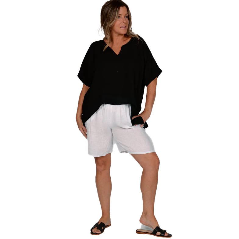 Catherine Lillywhite's women's 3/4 sleeve linen shirt