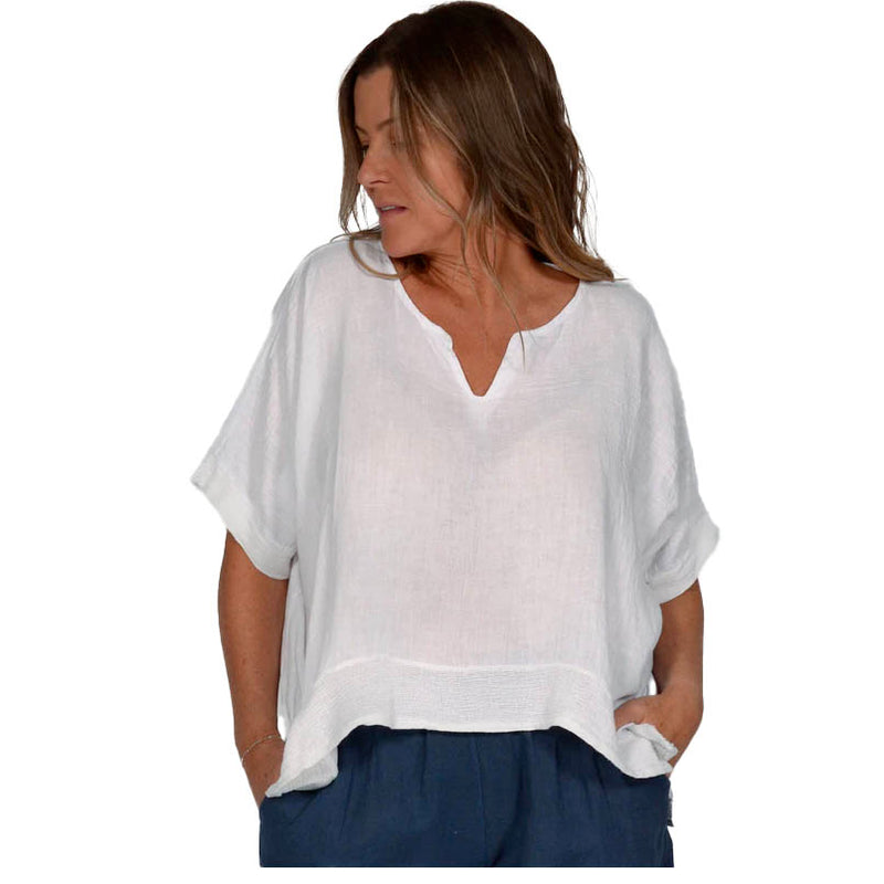 Catherine Lillywhite's women's 3/4 sleeve linen shirt