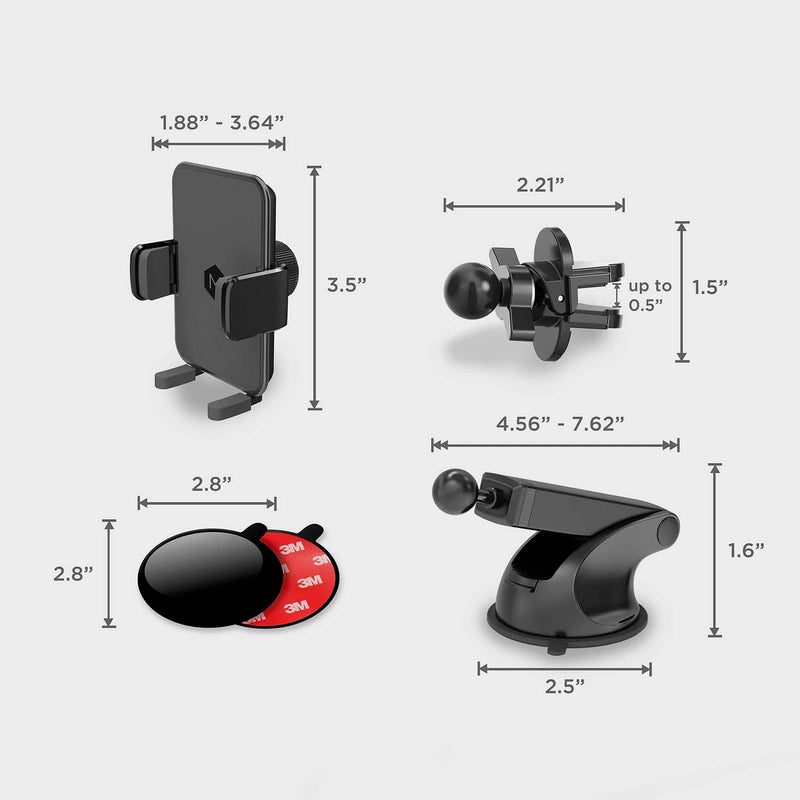 Support pour cellulaire pour pare-brise/tableau de bord et bouche d'aération Mighty Mount- Exclusif en ligne
