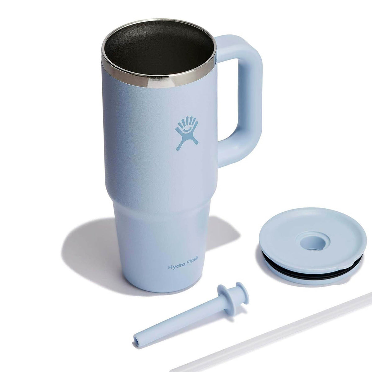 Gobelet Isotherme 36 Oz Avec Paille Et Poignée - Anti-Déversement - 3 Bouchons - Acier Inox