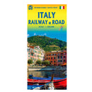 Italy railway and road map
