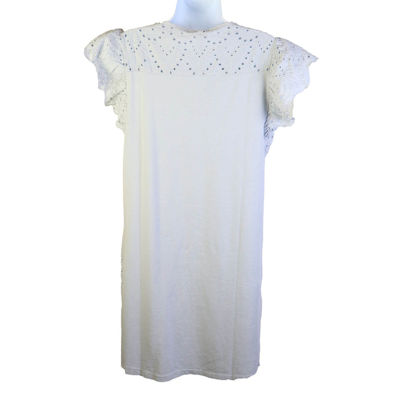 Short-sleeved dress in knit and fabric M Italy 