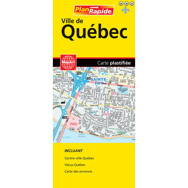 Carte Laminée de la ville de Québec