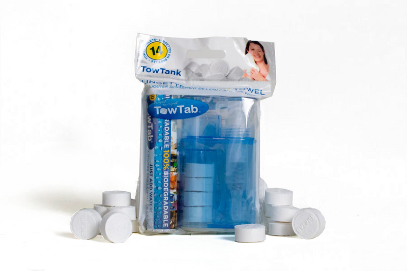 Lingettes instantanés dans un boîtier avec distributeur d'eau de Towtab