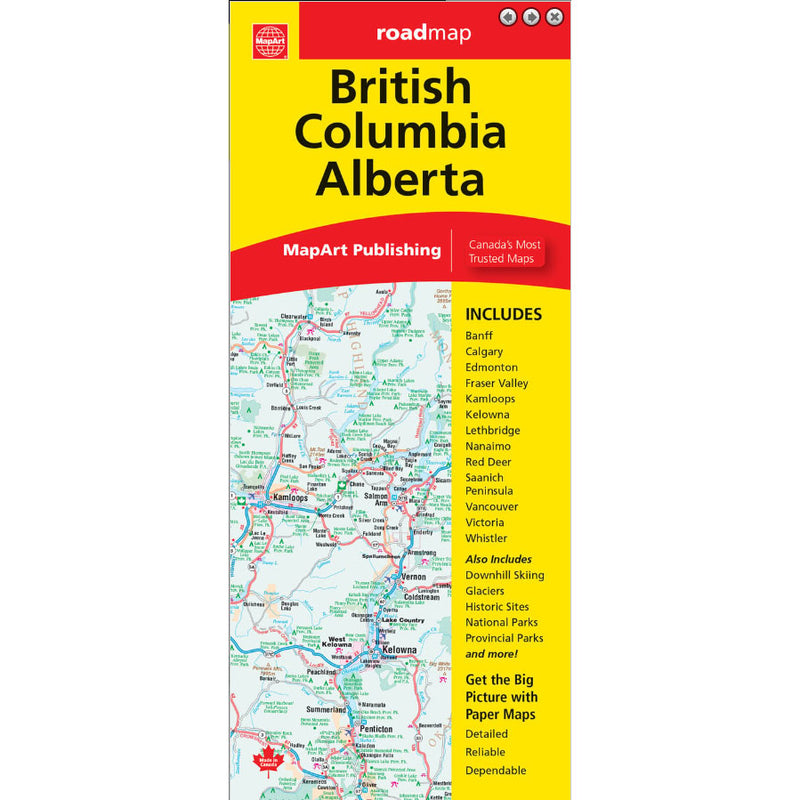 Carte British Columbia Alberta