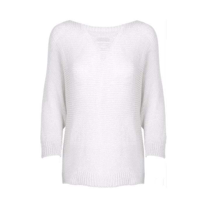 M Italy women's 3/4 sleeve knit sweater