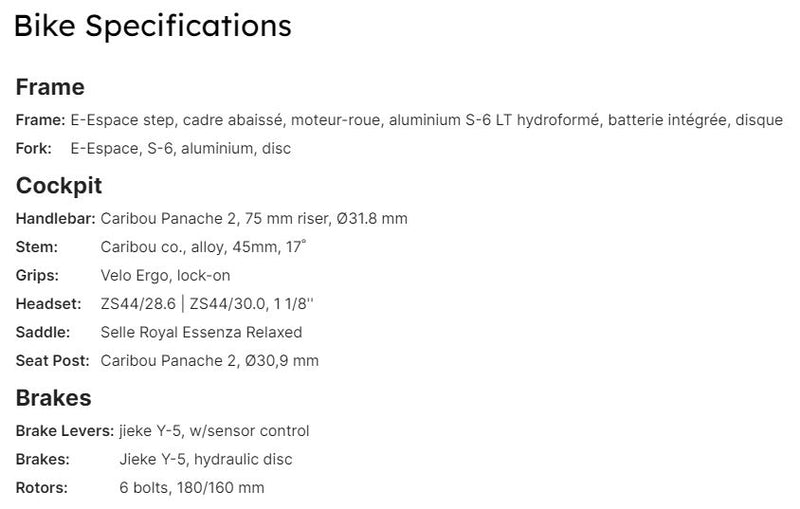 Vélo électrique E-Espace R + Louis Garneau - Exclusif en ligne