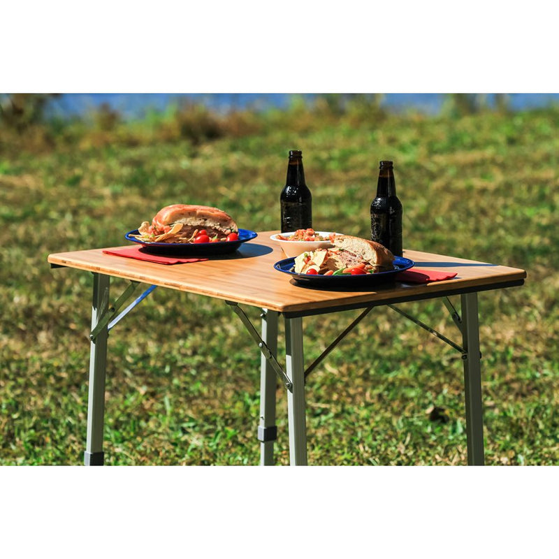 Adjustable bamboo folding table - Online Exclusive