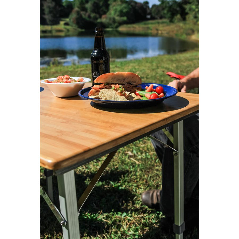 Adjustable bamboo folding table - Online Exclusive