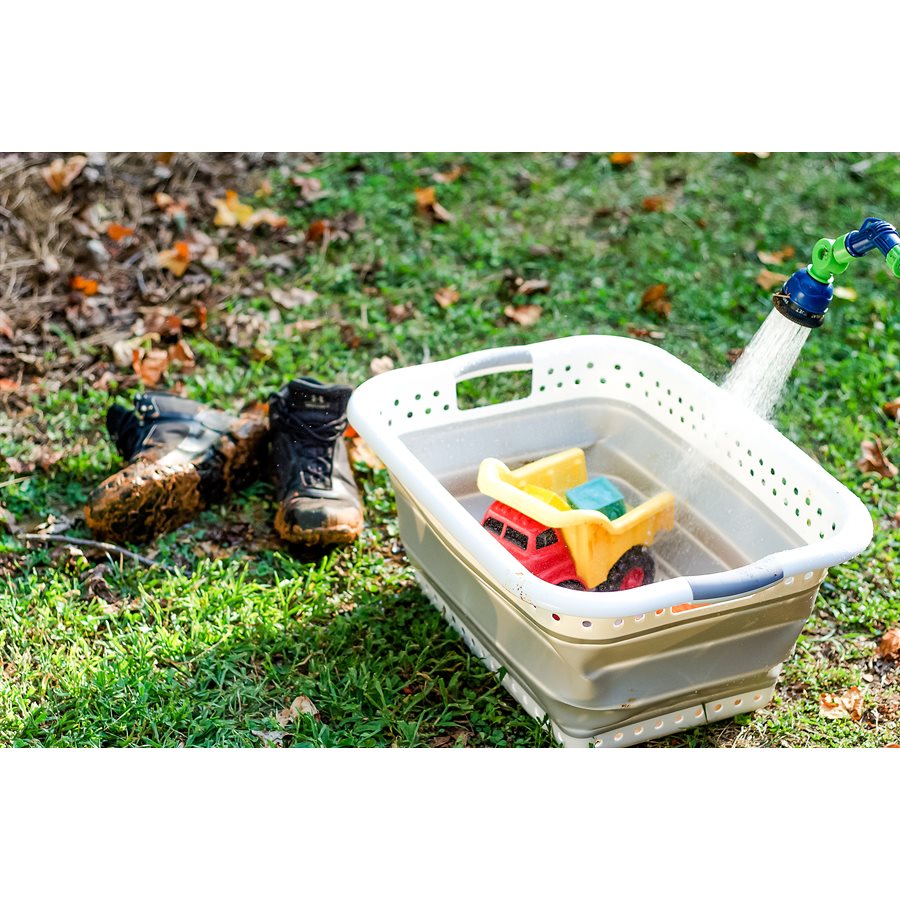 SAMMART Panier Pliable 49 L – Baignoire TPE/PP Portable Pour Linge, Animaux, Glaçons – Compact Et Gain De Place