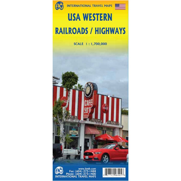 USA western railroads / highways map