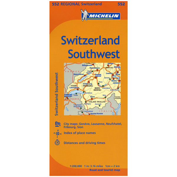 Carte du sud-ouest de la Suisse