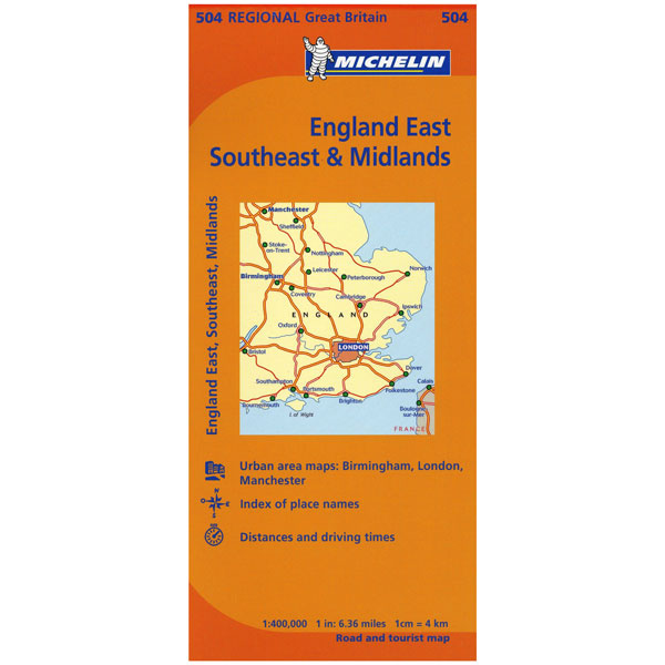 Carte de l'est et du sud-est de l'Angleterre