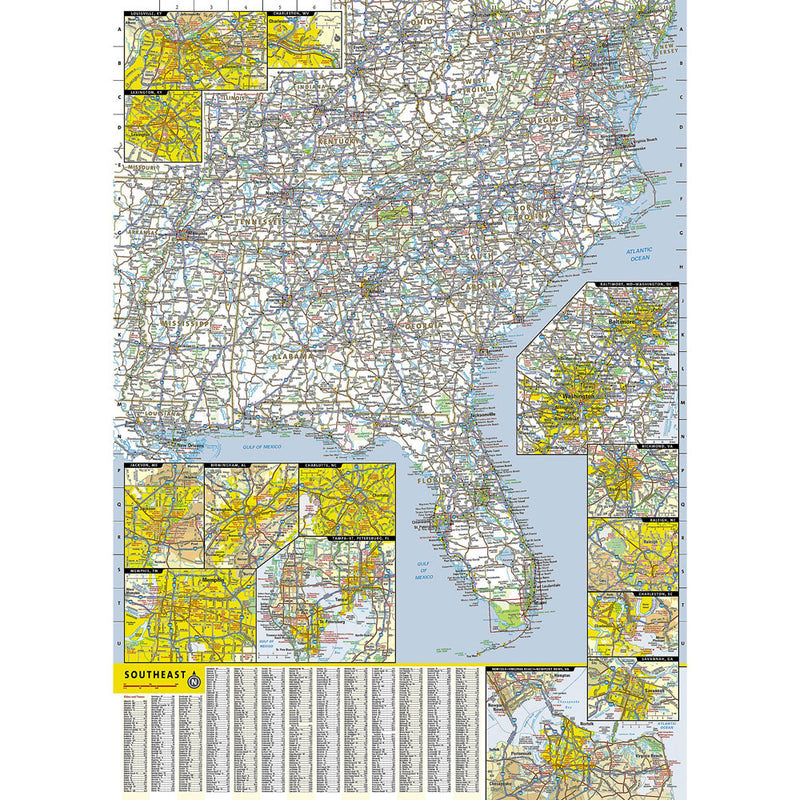 Southeastern United States Guide Map