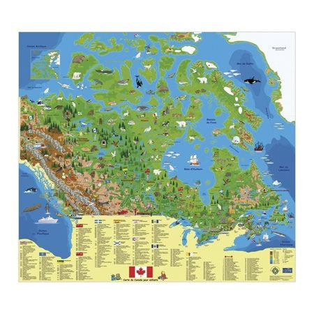 Carte du Canada illustrée pour enfants