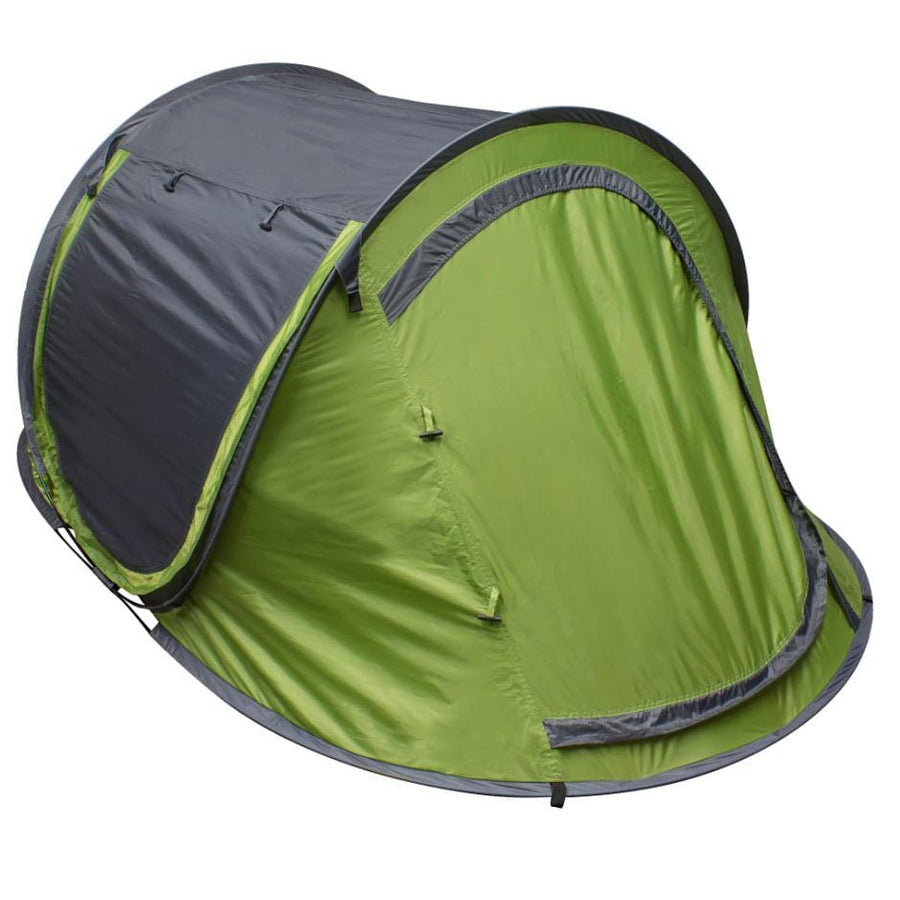 Tente De Camping Pop-up 2-3 Personnes - 200x150x120 Cm - Verte, Légère (1 Kg), Résistante Au Vent Et UV