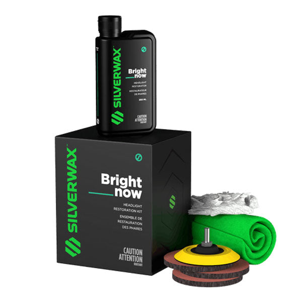 Ensemble pour restauration des phares Bright Now Silverwax - Exclusif en ligne