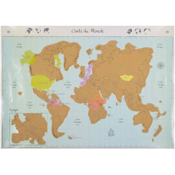 Scratch off world map