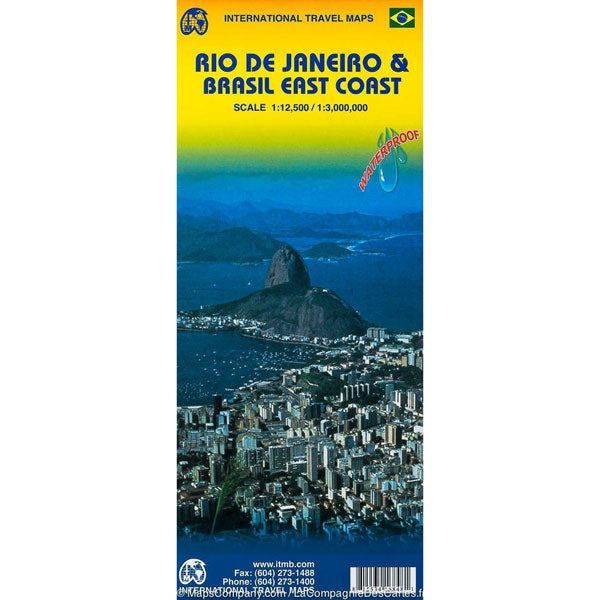 Carte de Rio Janeiro et côte est du Brésil