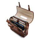 Classic leather briefcase with flap