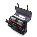 Classic leather briefcase with flap