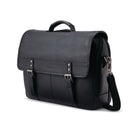 Classic leather briefcase with flap