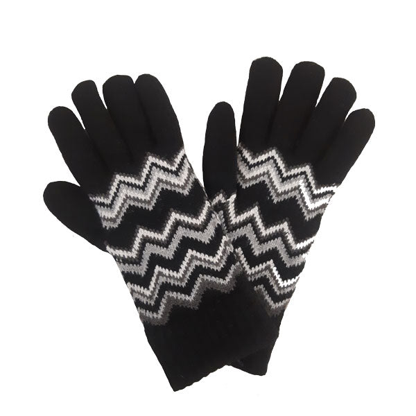 Gants en tricot pour femme Zigzag