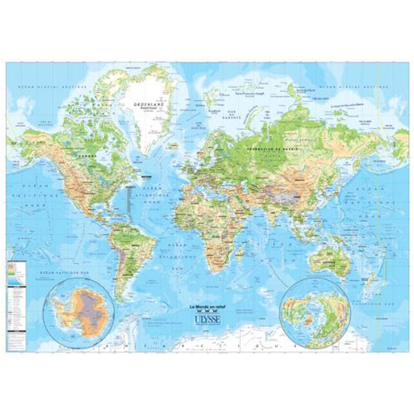 Carte du monde mural en relief