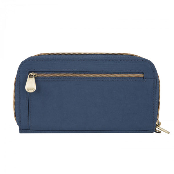 Portefeuille anti-RFID Double Zip Clutch Signature