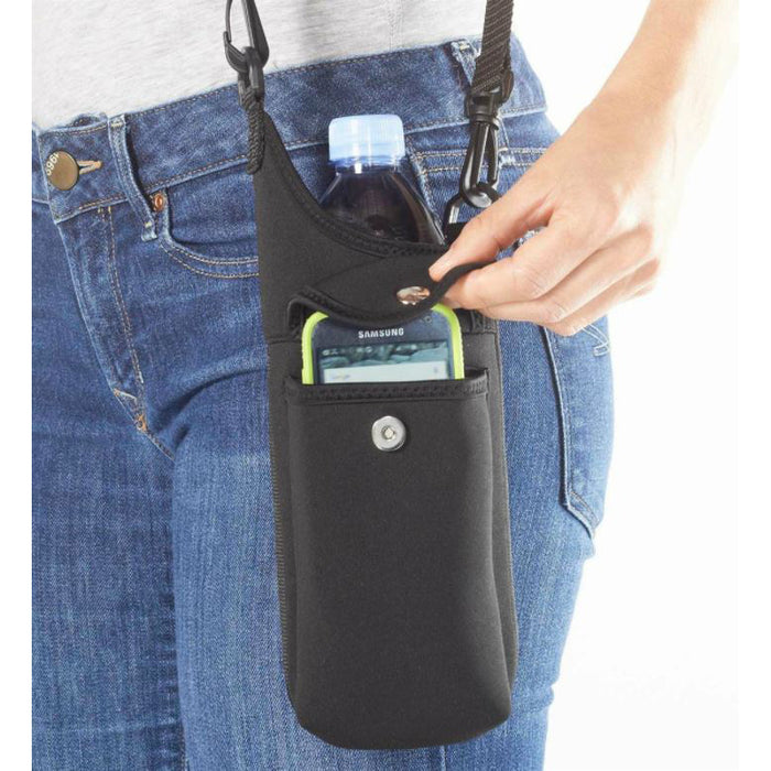 Porte-bouteille Isotherme Kamojo Manchon Néoprène Noir Avec Sangle