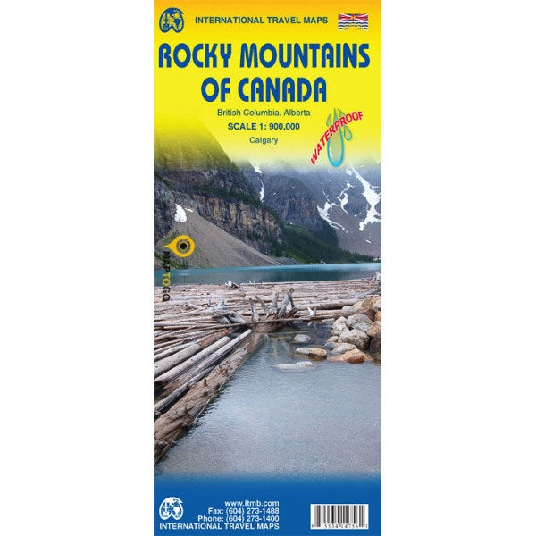 Rocky Mountains map of Canada
