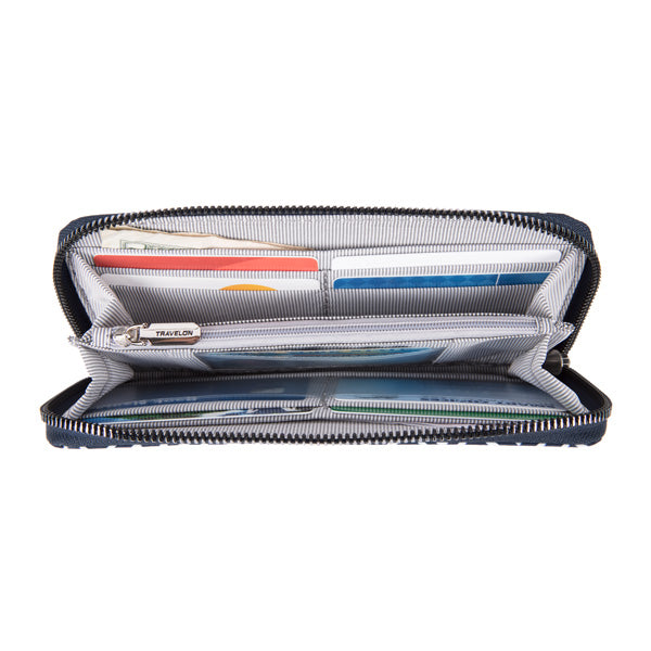 Anti-RFID single zip wallet