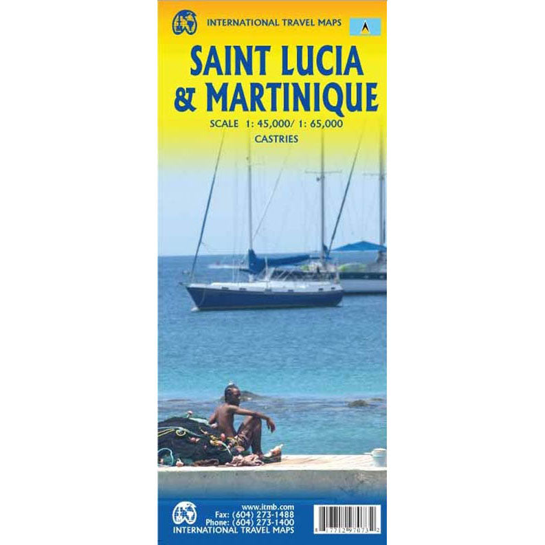 Map of St. Lucia and Martinique